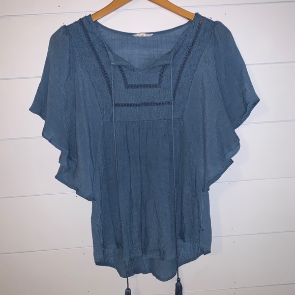 Loose blue boho blouse - Picture 2 of 2